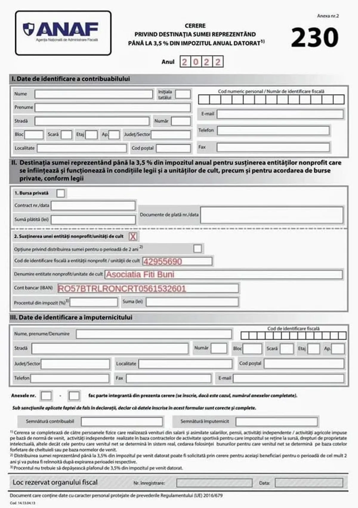 Asociație — martie 2023